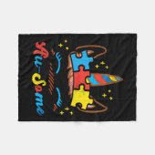 Eenhoorn Gezicht Puzzel Autisme Bewustzijn Vraag M Fleece Deken (Voorkant (Horizontaal))