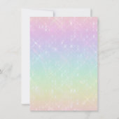 Eenhoorn Gezicht Regenboog Parel Baby Douche Uitno Kaart (Achterkant)