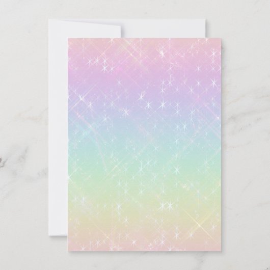 Eenhoorn Gezicht Regenboog Parel Baby Douche Uitno Kaart (Achterkant)