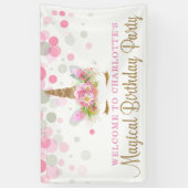 Eenhoorn Gezicht Schattigee Eenhoorn Verjaardagsfe Spandoek (Verticaal)