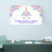 Eenhoorn Gezicht Verjaardag Banner Achtergrond (Beurs)