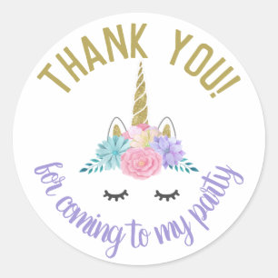 Eenhoorn Gezicht Verjaardag Stickers Ronde Labels