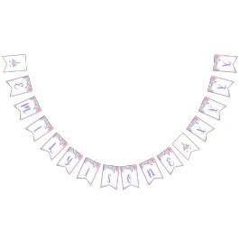 Eenhoorn Gezicht Verjaardagsbanner Gepersonaliseer Vlaggetjes