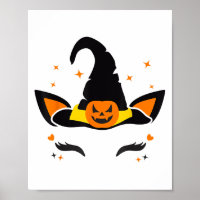 Eenhoorn Gezicht Wimpers Heks Pompoen Enge Hallowe
