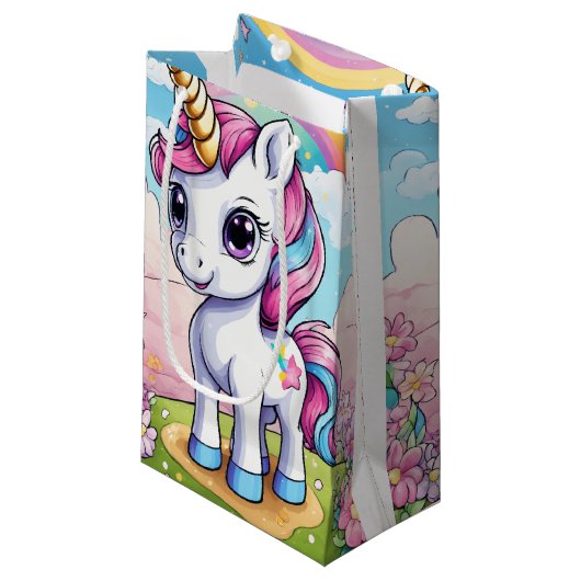 Eenhoorn Gift Bag Klein Cadeauzakje (Voorkant Gekanteld)