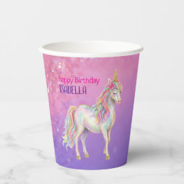 Eenhoorn Glitter Meisjes Verjaardag Papieren Bekers