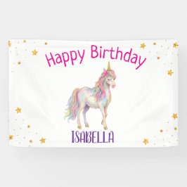 Eenhoorn Glitter Meisjes Verjaardag Spandoek