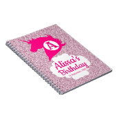 Eenhoorn Glitter Monogram Naam Notitieboek (Rechterzijde)