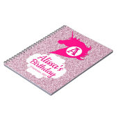 Eenhoorn Glitter Monogram Naam Notitieboek (Linkerzijde)