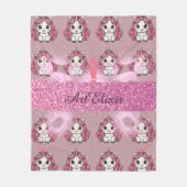 Eenhoorn Glitter Patroon Fleece Deken (Voorkant)