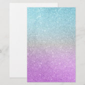 Eenhoorn glitter Stationery Briefpapier (Voorkant / Achterkant)