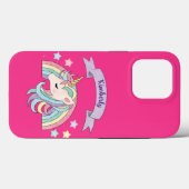 Eenhoorn & Glitterende Regenboog Aangepaste Naam o Case-Mate iPhone Case (Achterkant (horizontaal))