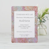 Eenhoorn Glitzy Roos Gouden Glitter Sparkle Verjaa Kaart (Staand voorkant)