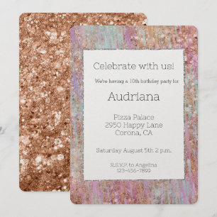 Eenhoorn Glitzy Roos Gouden Glitter Sparkle Verjaa Kaart