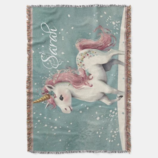Eenhoorn gooien Deken (Voorkant Verticaal)