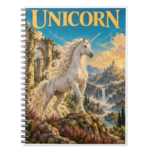 Eenhoorn, gotisch fantasymonster notitieboek (Voorkant)