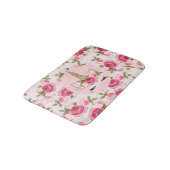 Eenhoorn Goud Roze Bloemen Rozen Schattige Trendy Badmat (Gekanteld)