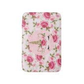 Eenhoorn Goud Roze Bloemen Rozen Schattige Trendy Badmat (Voorkant Verticaal)
