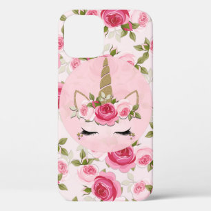 Eenhoorn Gouden Bloemrozen Moppig Trendy Case-Mate iPhone Case