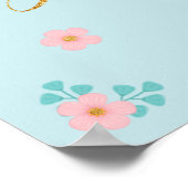  eenhoorn gouden glitter Baby shower Poster (Hoek)