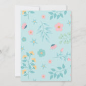  Eenhoorn Gouden Glitter Baby shower Uitnodiging (Achterkant)