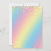 Eenhoorn Gouden Glitter Verjaardag Kaart (Achterkant)