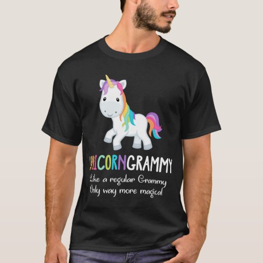 Eenhoorn Grammy Schattigee Magische Grappige Kerst T-shirt (Voorkant)