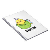 Eenhoorn Grappige Baby Maïs Woordspeling Notitieboek (Rechterzijde)