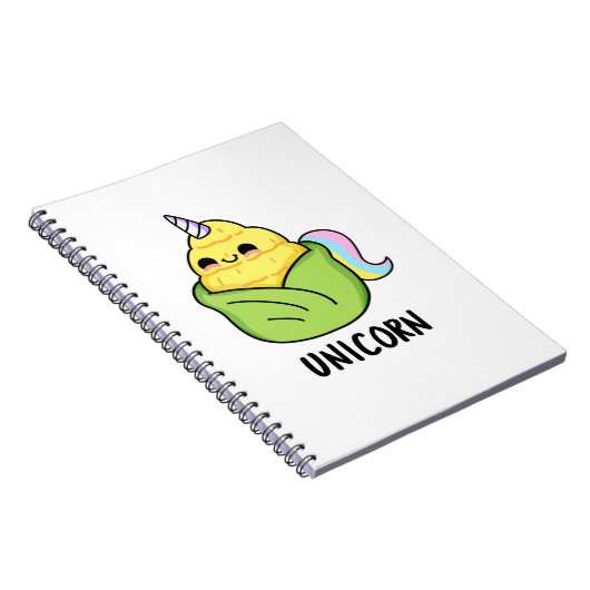 Eenhoorn Grappige Baby Maïs Woordspeling Notitieboek (Rechterzijde)