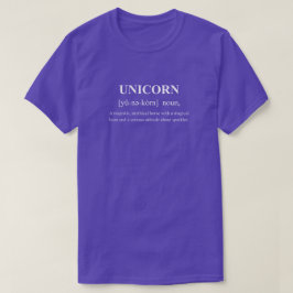 Eenhoorn Grappige Dierdefinitie Met Witte Tekst T-shirt