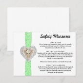 Eenhoorn Groen Kant Veiligheidsmaatregelen Informatiekaartje (Voorkant / Achterkant)