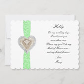 Eenhoorn groene kant trouw bruidsmeisje van eer ka kaart (Voorkant)