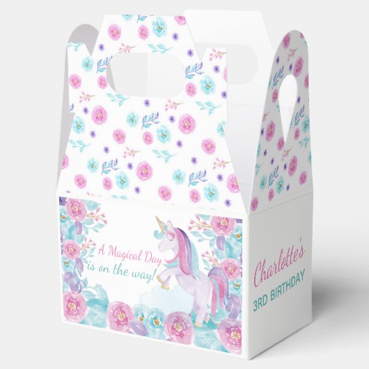 Eenhoorn gunst doos, Magische Verjaardagsfeest Bedankdoosjes (Geopend)