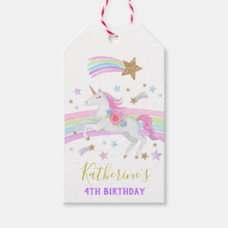 Eenhoorn gunst tag eenhoorn cadeau label regenboog cadeaulabel