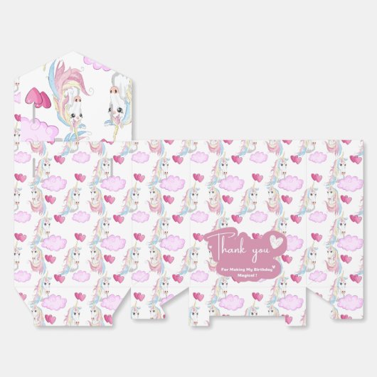 eenhoorn gunstbox bedankdoosjes (Ongevouwen)