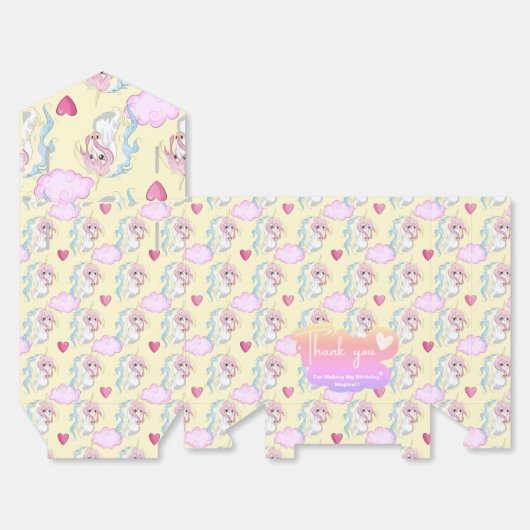 eenhoorn gunstbox bedankdoosjes (Ongevouwen)