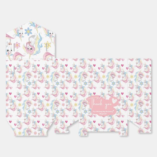 eenhoorn gunstbox bedankdoosjes (Ongevouwen)
