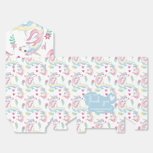 eenhoorn gunstbox bedankdoosjes (Ongevouwen)