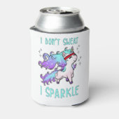 Eenhoorn Gym Workout- Ik zweet niet Ik Sparkle Blikjeskoeler (Blikje Achterkant)
