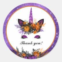 Eenhoorn Halloween Bloemen Verjaardag Dank u