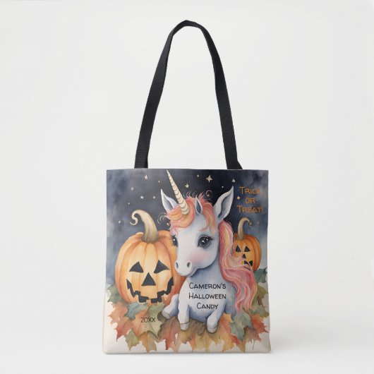Eenhoorn Halloween Snoep Trick or treat Tote Bag (Voorkant)