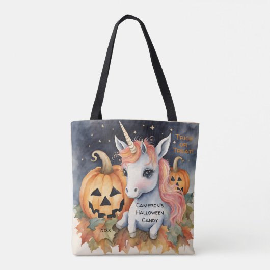 Eenhoorn Halloween Snoep Trick or treat Tote Bag (Achterkant)