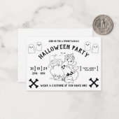 Eenhoorn Halloween uitnodiging / flyer / poster (Voorkant / Achterkant in situ)