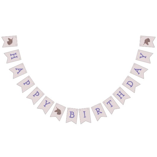 Eenhoorn Happy Birthday Bunting Flag Banner (Alle)