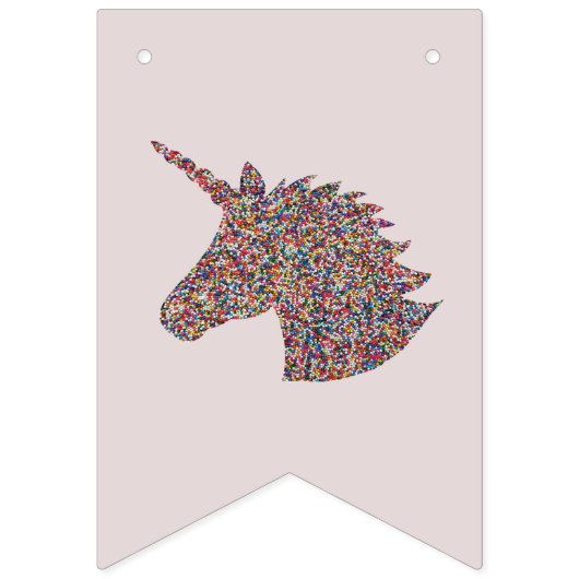 Eenhoorn Happy Birthday Bunting Flag Banner (Eerste vlag)