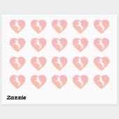 Eenhoorn Hart Pastel Roze Sinaasappel Kleur Party  Hart Sticker (Vel)