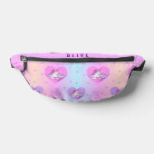 Eenhoorn Harten Fanny Pack - roze & paarse Heuptasje (Liggend)
