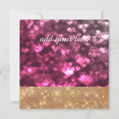 Eenhoorn Harten Roze Baby Girl Douche Uitnodiging (Achterkant)