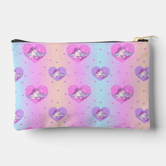 Eenhoorn Harten, roze & paarse potlood of toiletar Etui (Achterkant)
