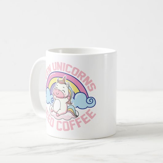 Eenhoorn heeft koffie nodig koffiemok (Voorkant links)